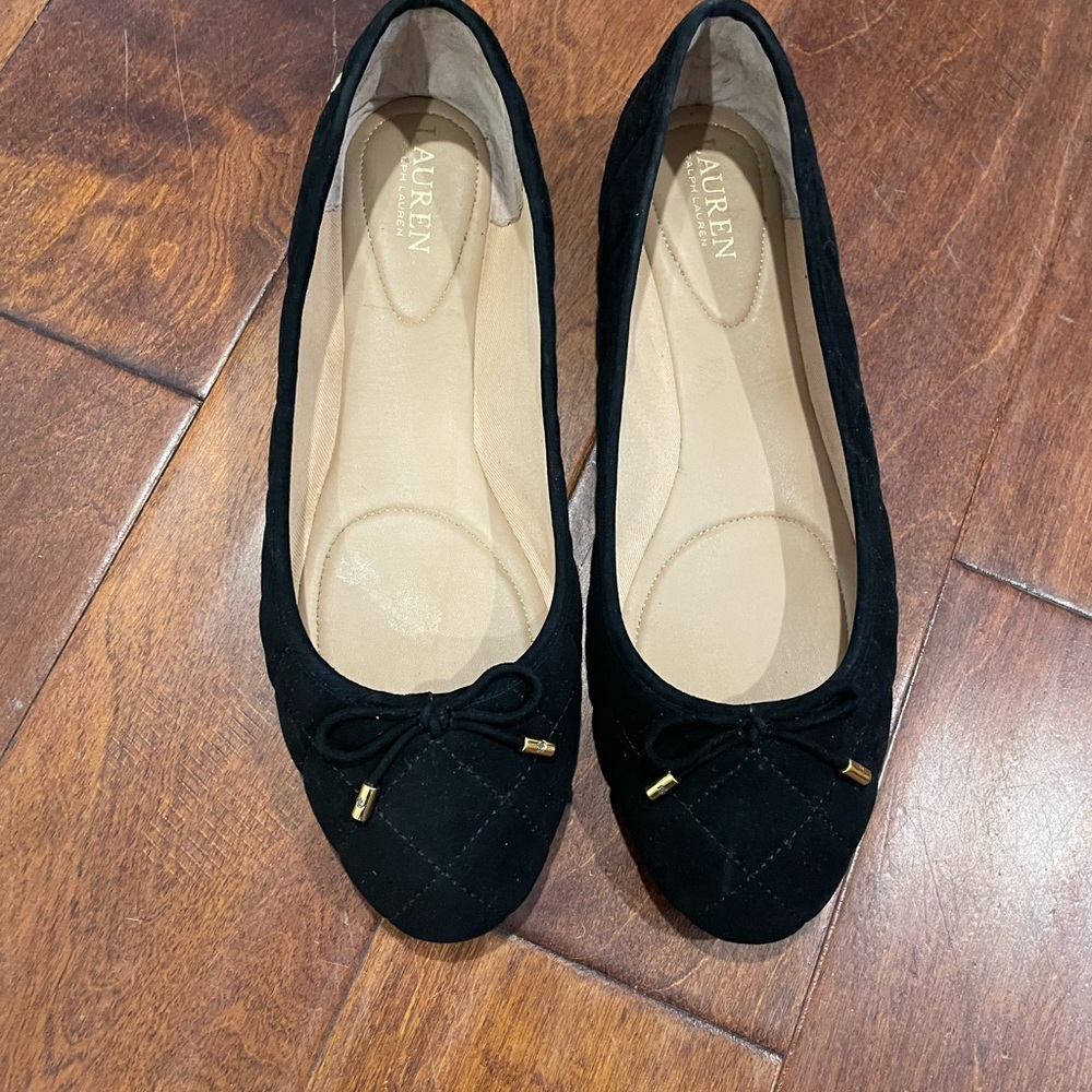 Lauren Ralph Lauren Jayne Black Quilted  Ballet Flat Women’s Size 11